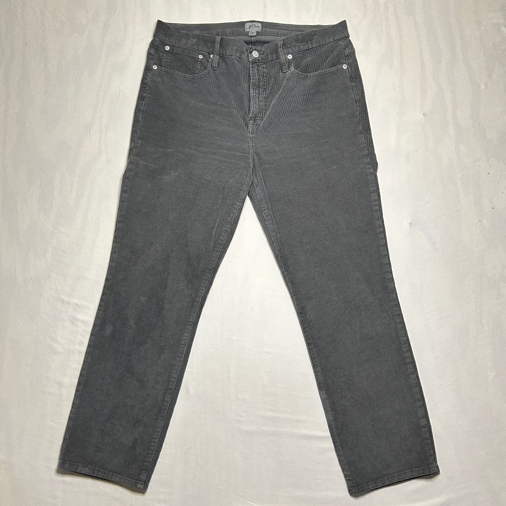 J Crew Womens Vintage Slim Straight Corduroy Pant Size 32*x28 Gray‎ Classic Work
